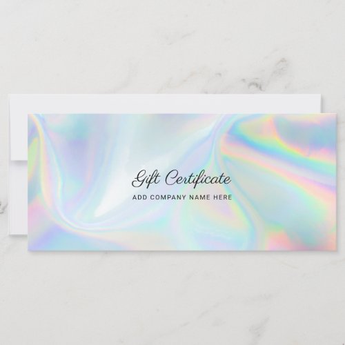 Add Business Logo DIY Holographic Gift Certificate