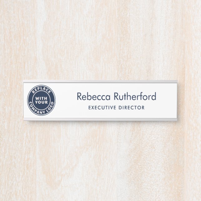 Add Business Logo Employee Name Professional Role Door Sign (Front)