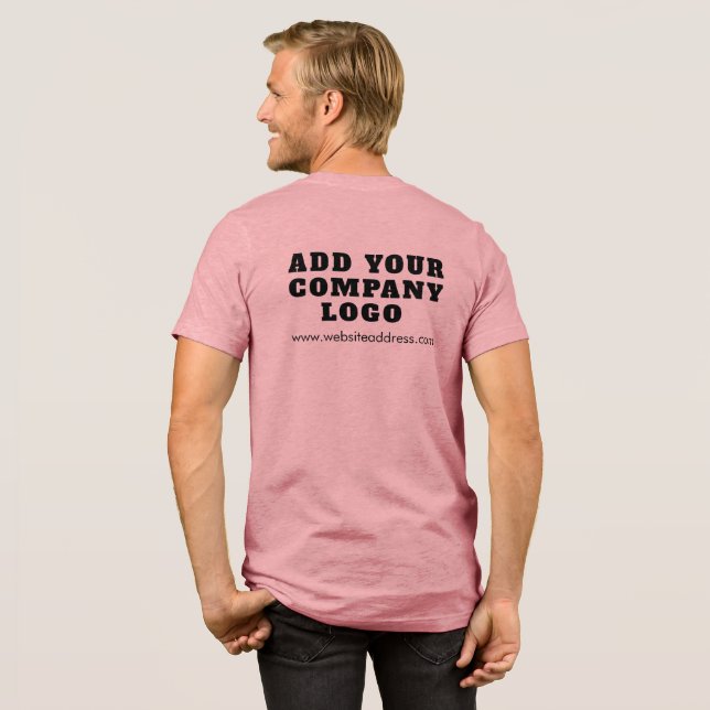 Add Business Logo Employees Event Matching Custom Tri-Blend Shirt (Back Full)