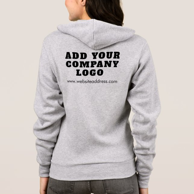 Add Business Logo Employees Trade Show Swag Hoodie (Back)