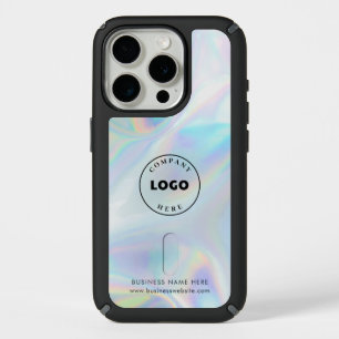 Add Business Logo Holographic Company Staff Custom iPhone 15 Pro Case
