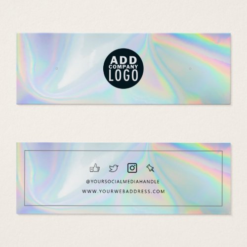 Add Business Logo Holographic Earring Display Card