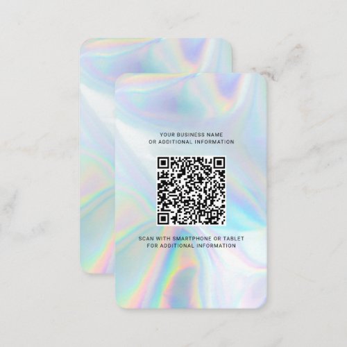 Add Business Logo Holographic QR Code DIY Business Card
