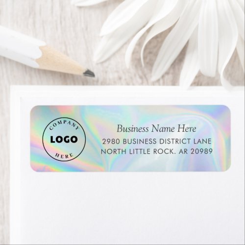 Add Business Logo Holographic Return Address Label