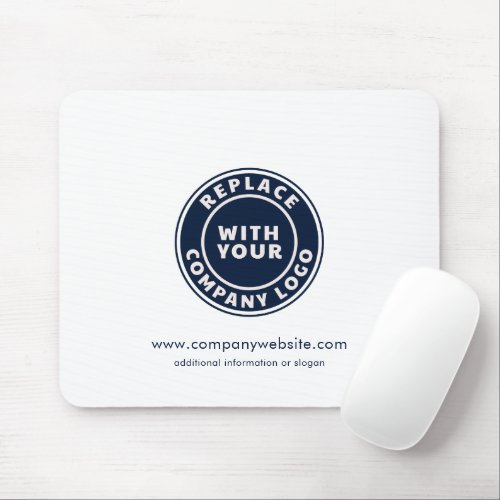 Add Business Logo Minimalist Company Employees Mouse Pad