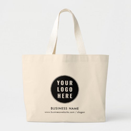 Add Business Logo Minimalist Company Promotional Large Tote Bag