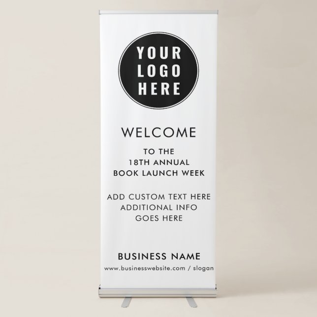 Add Business Logo Minimalist Promotional Display Retractable Banner (Front)