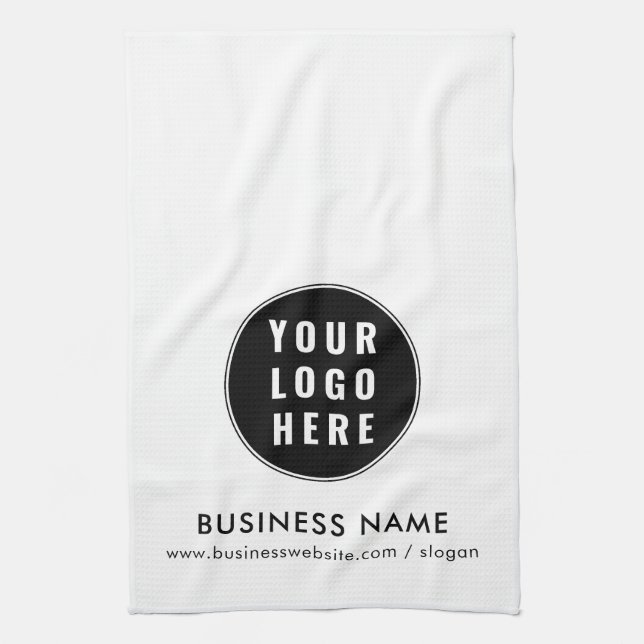Add Business Logo Minimalist Promotional Swag Kitchen Towel (Vertical)