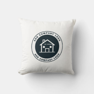 Add Business Logo Modern Company Reception Throw Pillow
