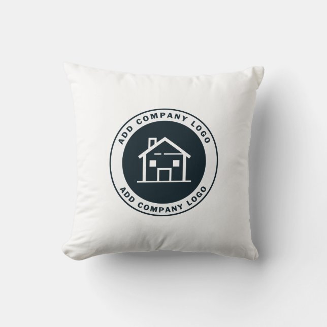 Add Business Logo Modern Company Reception Throw Pillow (Front)