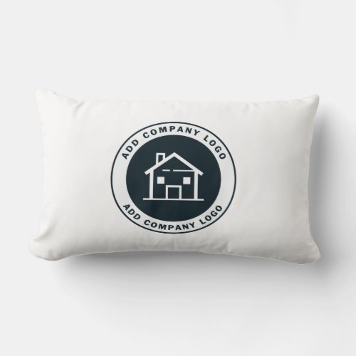 Add Business Logo Modern Company Showroom Lumbar Pillow