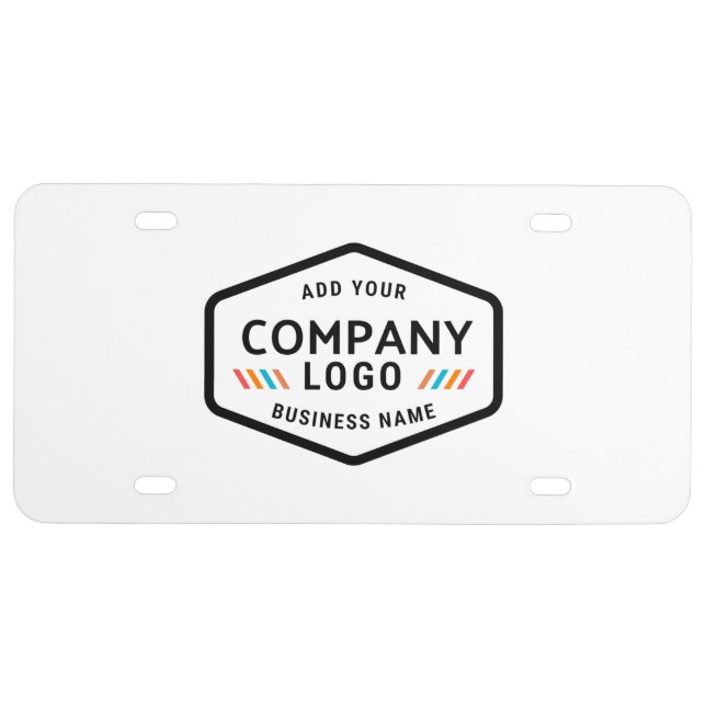 Add Business Logo Modern Simple Company Employees License Plate (Front)