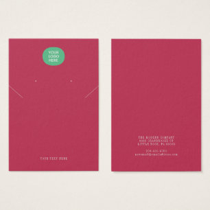 Add Business Logo Necklace Earring Display Card