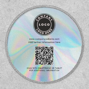 Add  Business Logo QR Code DIY Holographic Patch