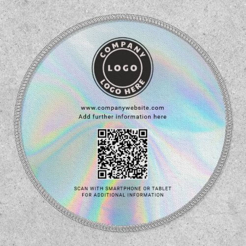 Add  Business Logo QR Code DIY Holographic Patch