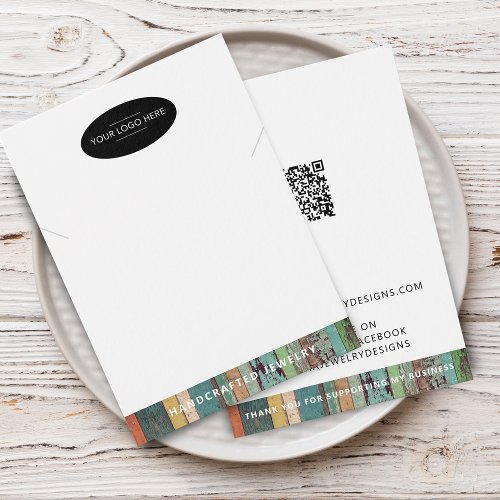 Add Business Logo QR Code Necklace Display Card