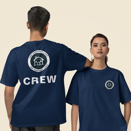 Add Business Logo Real Estate Agent Employee T_Shirt