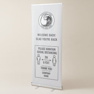 Add Business Logo Reopening Notice Retractable  Banner