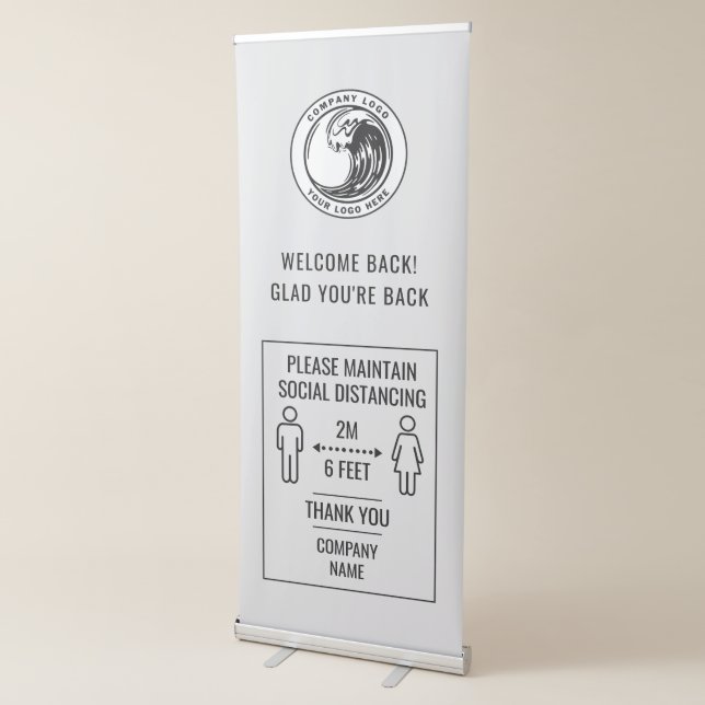 Add Business Logo Reopening Notice Retractable  Banner (3/4)