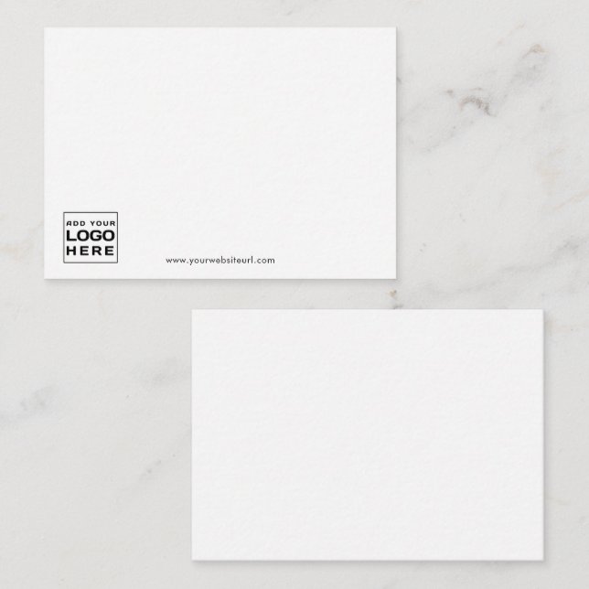 Add Business Logo Simple Modern Corporate Note Card (Front/Back)