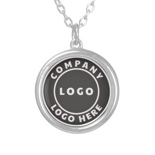 Add Business Logo Simple Promotional Silver Plated Necklace