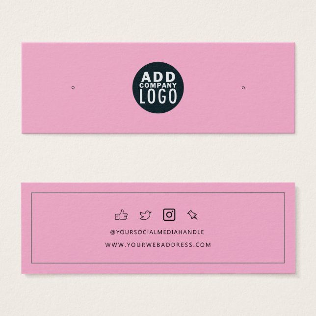 Add Business Logo Stud Earring Display Card (Front & Back)