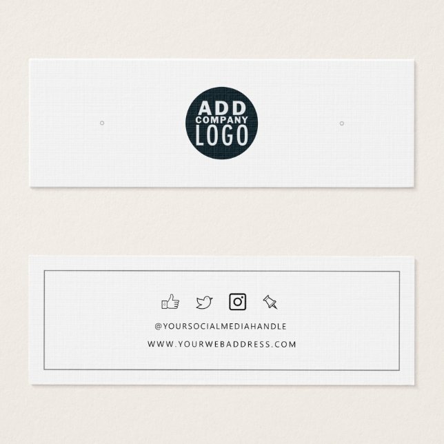 Add Business Logo Stud Earring Display Card (Front & Back)