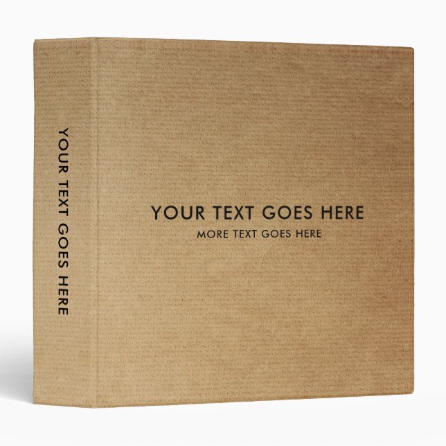 Add Business Logo Text Rustic Craft Personalized 3 Ring Binder (Front/Spine)