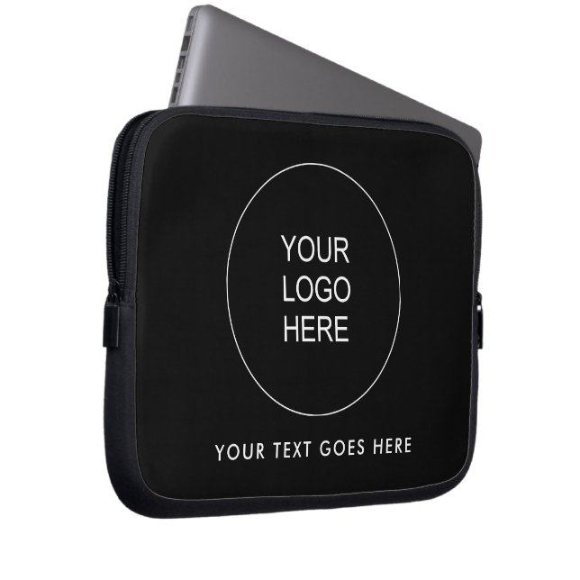 Add Business Logo Text Template Create Your Own Laptop Sleeve (Front Right)