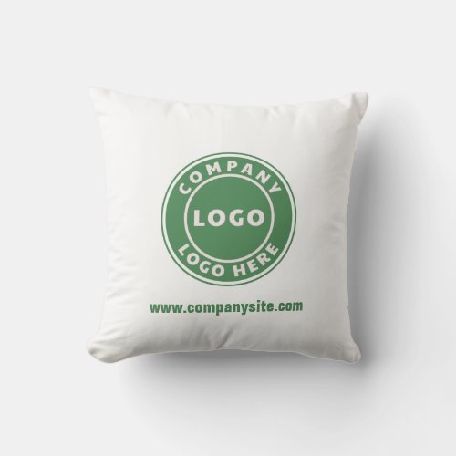 Add Business Logo Website Corporate Office Decor Throw Pillow