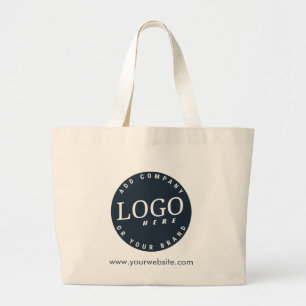 Add Business Logo with Company Website Employees Large Tote Bag