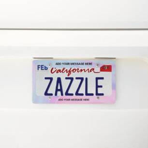 Add Business Name and Website Address Solid Color License Plate Frame