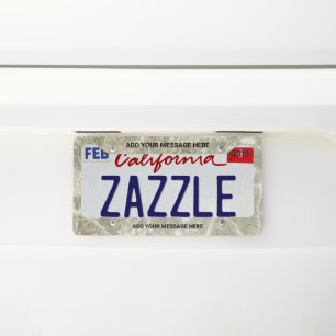 Add Business Name and Website Address Solid Color License Plate Frame