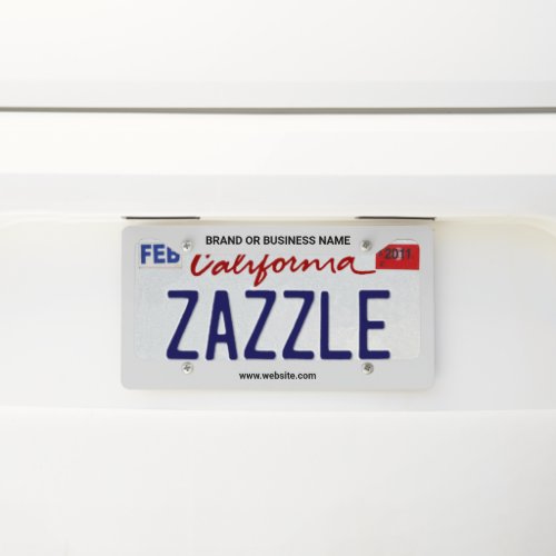 Add Business Name and Website Address Solid Color License Plate Frame