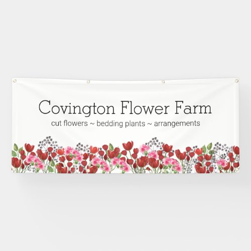 Add Business Name  Custom Flower Farm Banner