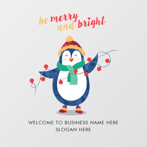 Add Business Name Office Christmas Decor Window Cling