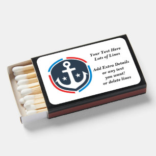 Add Captain Ship Business Name & Text Anchor Logo Matchboxes