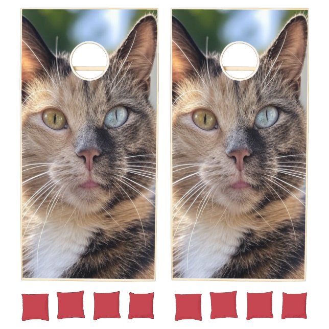 Add Cat Photo Customize Cornhole Set (Set)