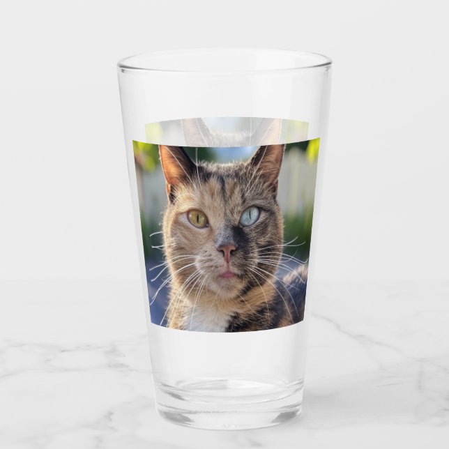 Add Cat Photo Customize Glass (Front)