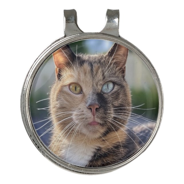 Add Cat Photo Customize Golf Hat Clip (Front)