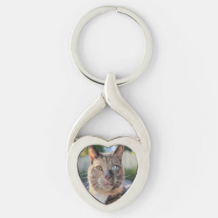 Add Cat Photo Customize Keychain