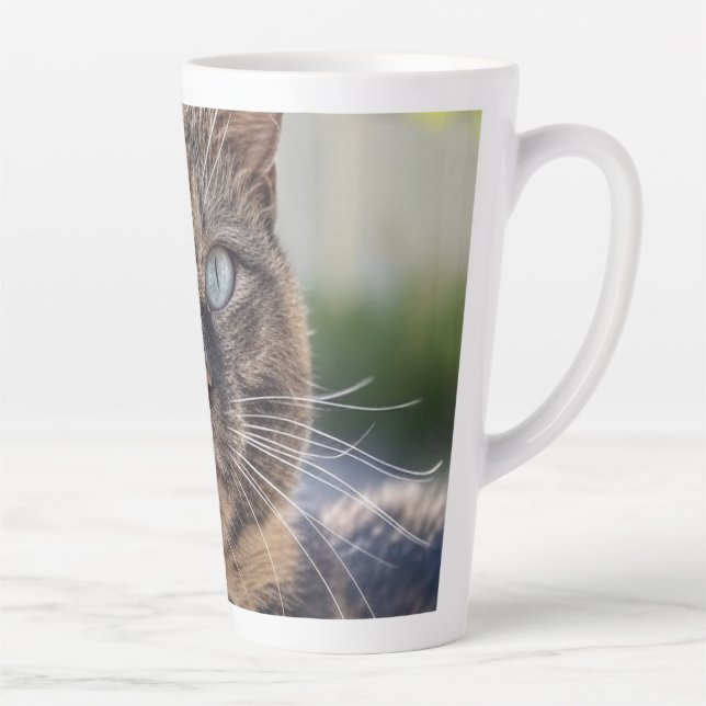 Add Cat Photo Customize Latte Mug (Right)