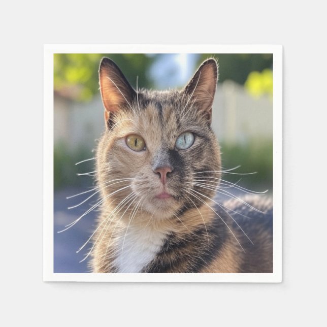 Add Cat Photo Customize Napkins (Front)