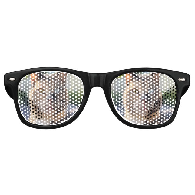Add Cat Photo Customize Retro Sunglasses (Front)