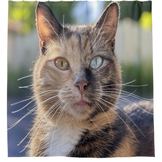 Add Cat Photo Customize Shower Curtain (Front)