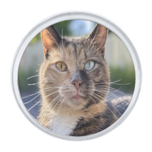Add Cat Photo Customize Silver Finish Lapel Pin