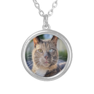 Add Cat Photo Customize Silver Plated Necklace
