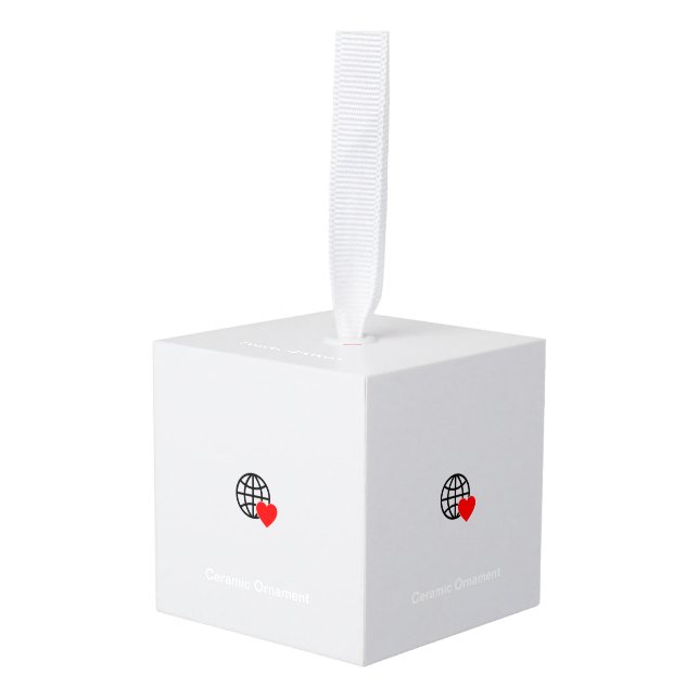 Add Charm to Your Christmas Tree Cube Ornament (Front Angled)