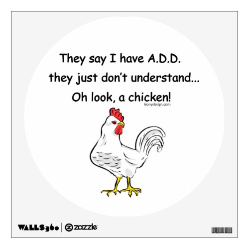 ADD Chicken Funny Quote Wall Sticker