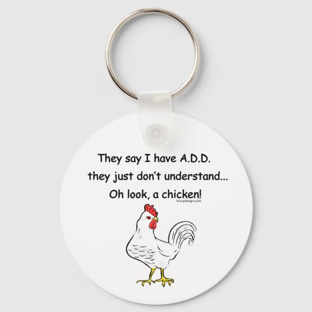 ADD Chicken Humor Keychain (Front)